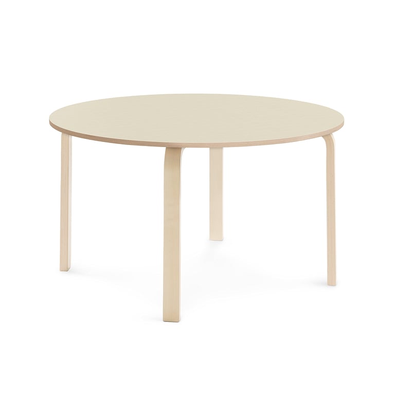 Levně Stůl ELTON, Ø 1200x640 mm, bříza, akustická HPL deska, bříza