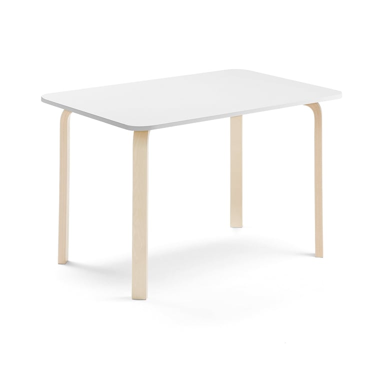 Levně Stůl ELTON, 1200x600x710 mm, bříza, akustická HPL deska, bílá