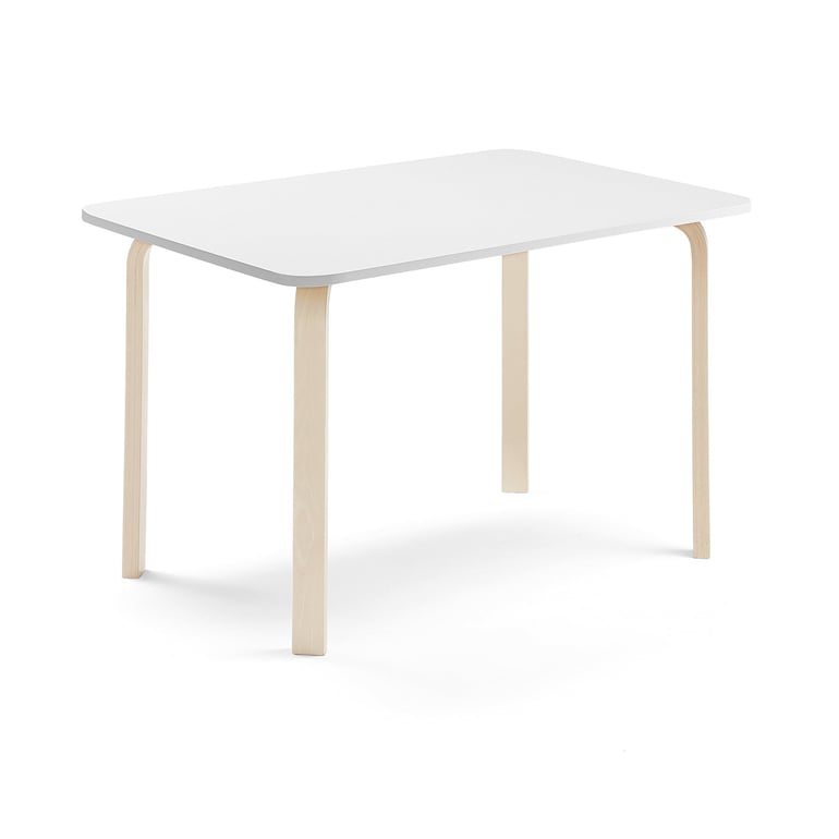 Levně Stůl ELTON, 1200x700x710 mm, bříza, akustická HPL deska, bílá