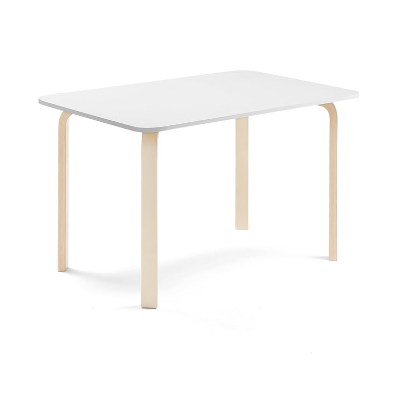 Levně Stůl ELTON, 1200x800x710 mm, bříza, akustická HPL deska, bílá