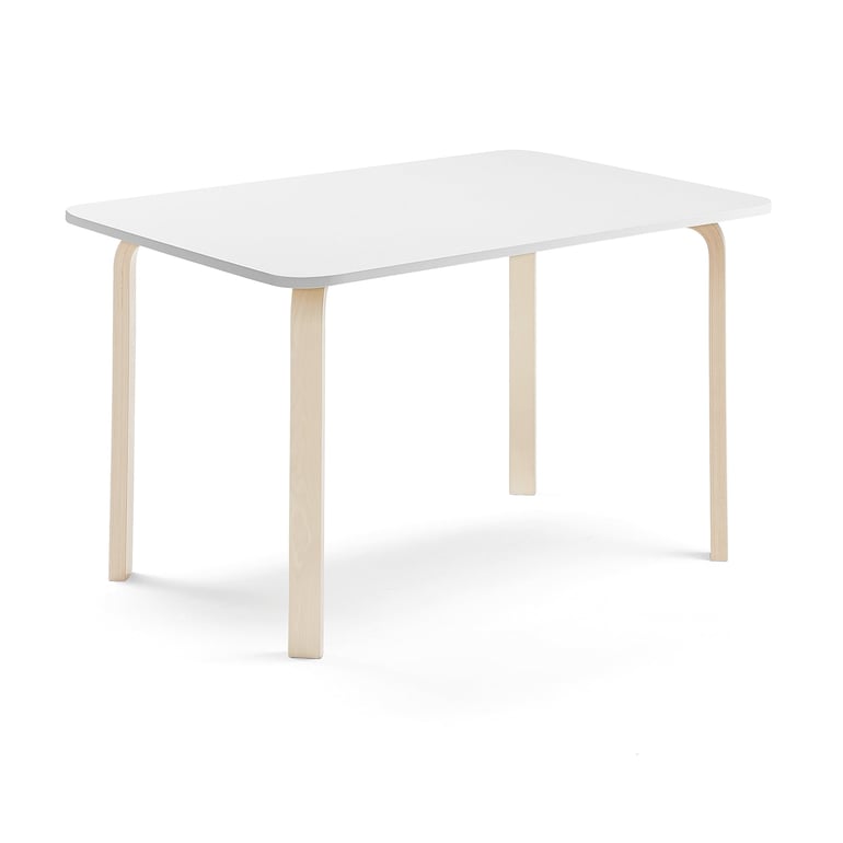 Levně Stůl ELTON, 1400x700x710 mm, bříza, akustická HPL deska, bílá
