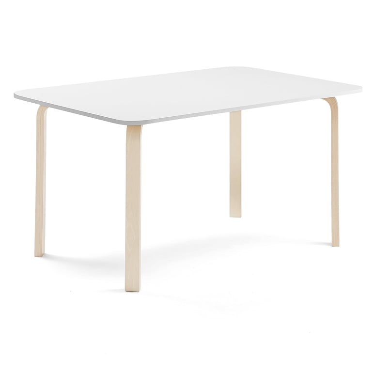 Levně Stůl ELTON, 1800x800x710 mm, bříza, akustická HPL deska, bílá