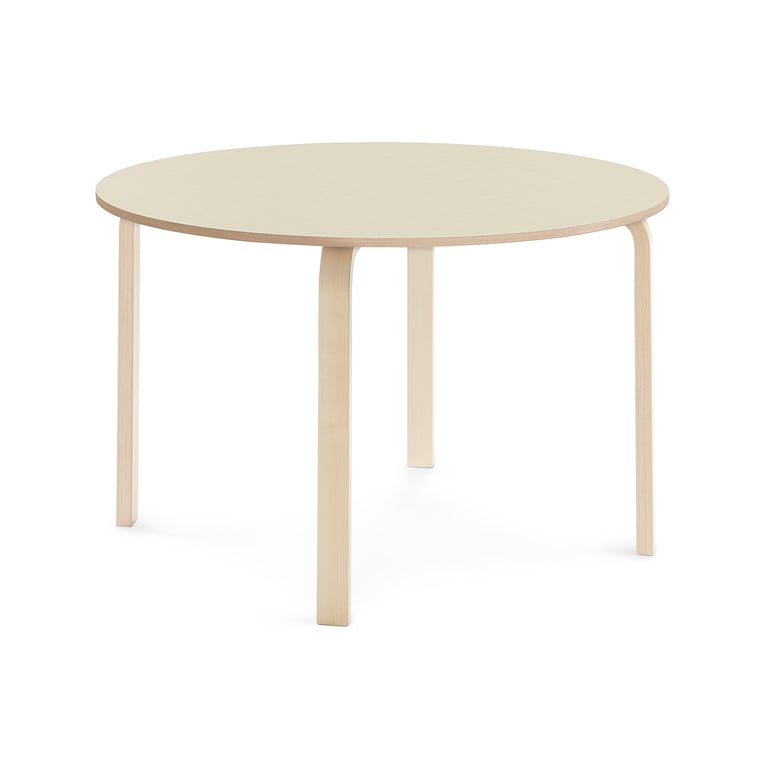 Levně Stůl ELTON, Ø 1200x710 mm, bříza, akustická HPL deska, bříza