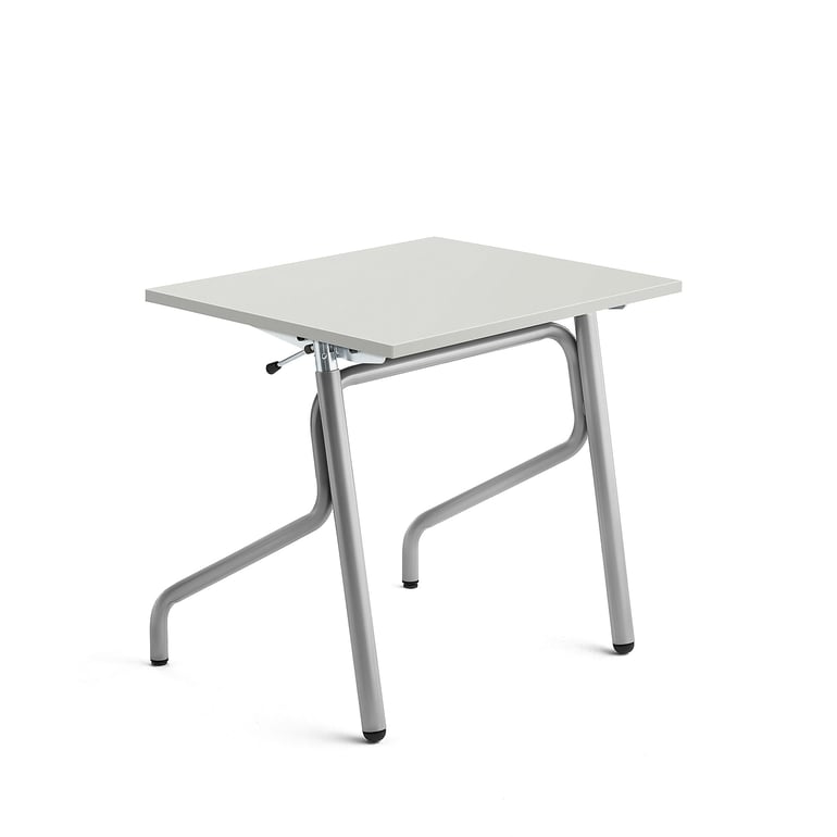 Levně Školní lavice ADJUST, výškově nastavitelná, 700x600 mm, HPL deska, šedá, stříbrná