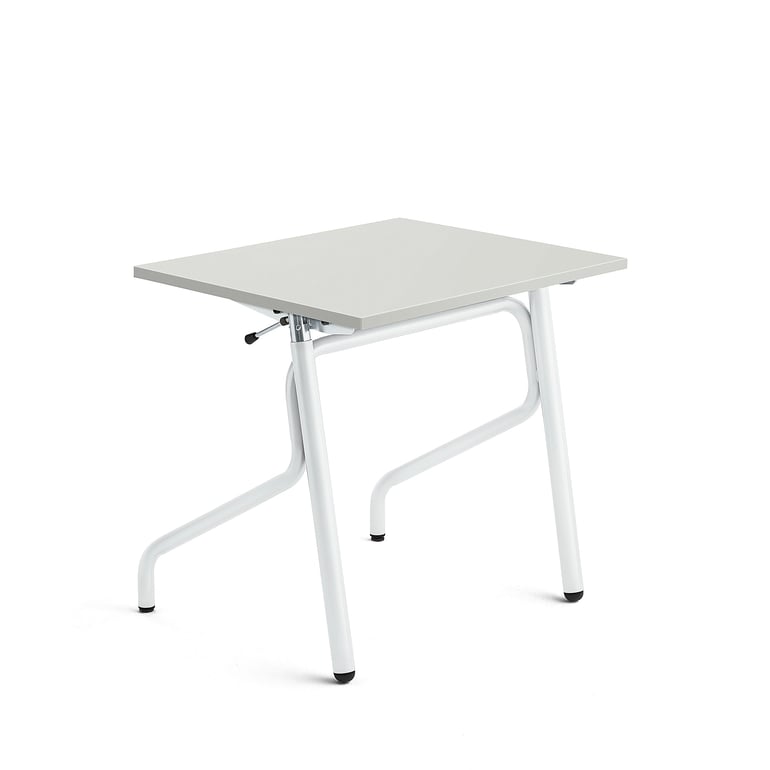 Levně Školní lavice ADJUST, výškově nastavitelná, 700x600 mm, HPL deska, šedá, bílá