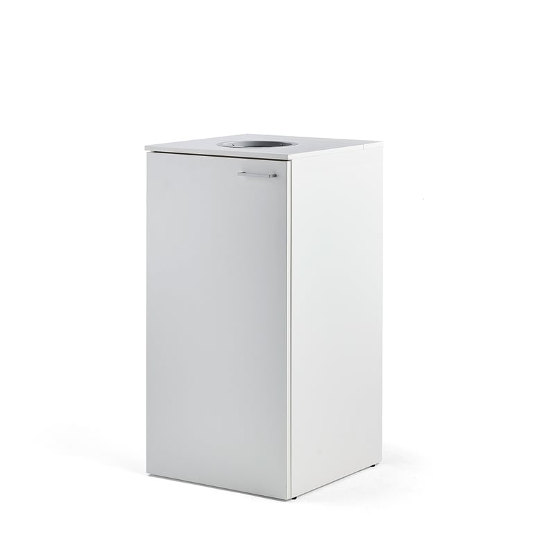 Levně Skříňka na tříděný odpad FAHRENHEIT, 1x 120l nádoba na odpad s kolečky, bílá