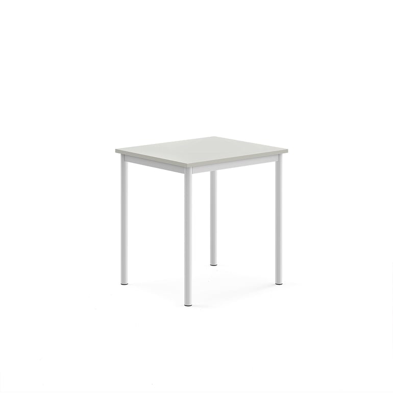 Levně Stůl BORÅS, 700x600x720 mm, bílé nohy, HPL deska, šedá