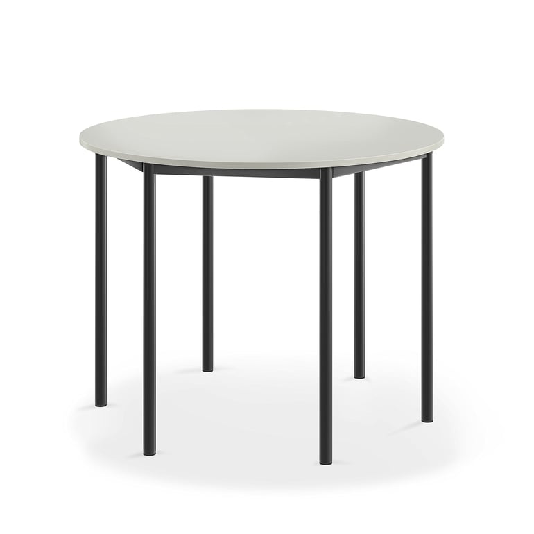 Levně Stůl BORÅS, Ø1200x900 mm, antracitově šedé nohy, HPL deska, šedá