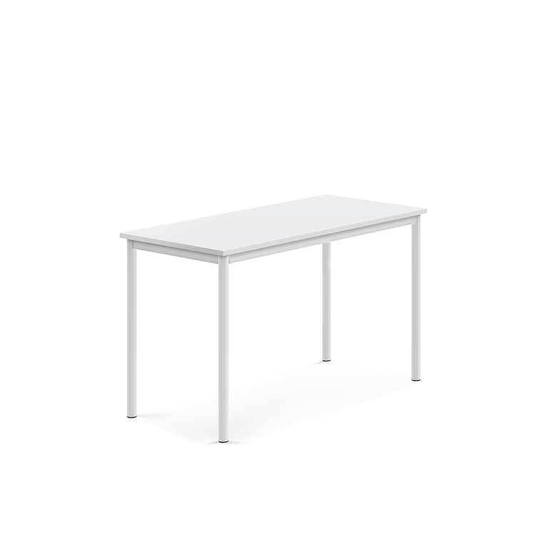 Levně Stůl SONITUS, 1200x600x720 mm, bílé nohy, HPL deska tlumící hluk, bílá