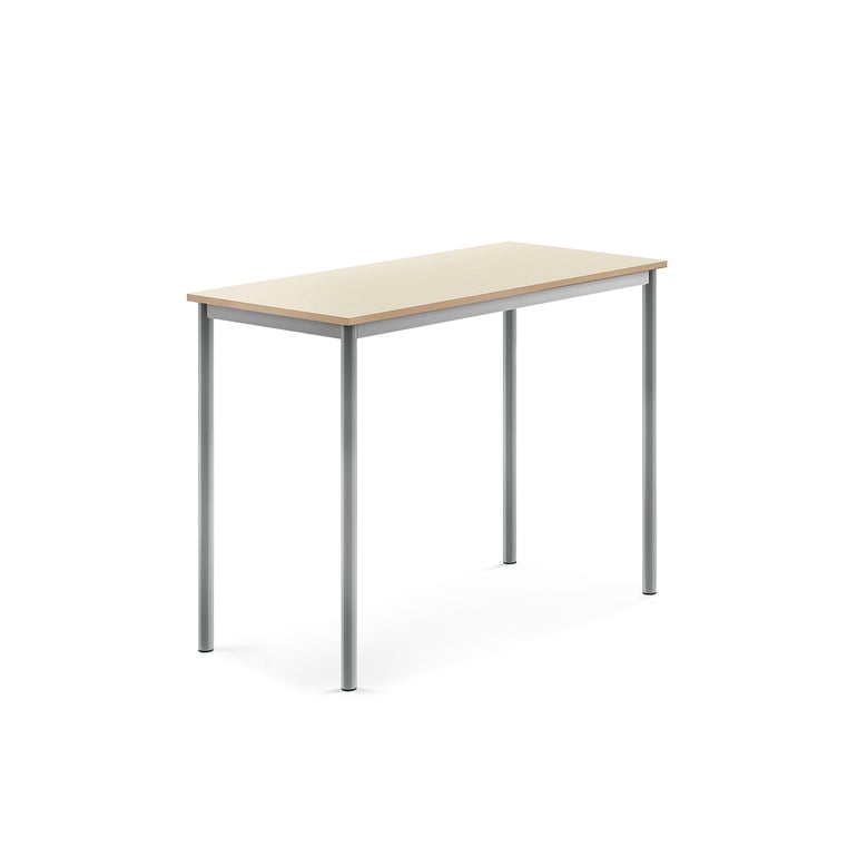 Levně Stůl SONITUS, 1200x600x900 mm, stříbrné nohy, HPL deska tlumící hluk, bříza