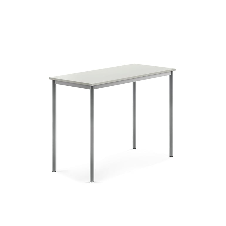 Levně Stůl SONITUS, 1200x600x900 mm, stříbrné nohy, HPL deska tlumící hluk, šedá