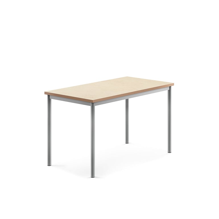 Levně Stůl SONITUS, 1200x700x720 mm, stříbrné nohy, deska s linoleem, béžová