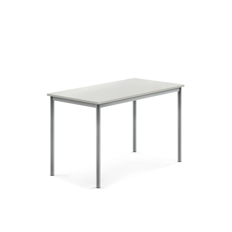 Levně Stůl SONITUS, 1200x700x760 mm, stříbrné nohy, HPL deska tlumící hluk, šedá