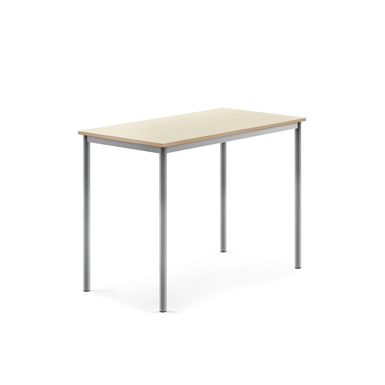 Levně Stůl SONITUS, 1200x700x900 mm, stříbrné nohy, HPL deska tlumící hluk, bříza