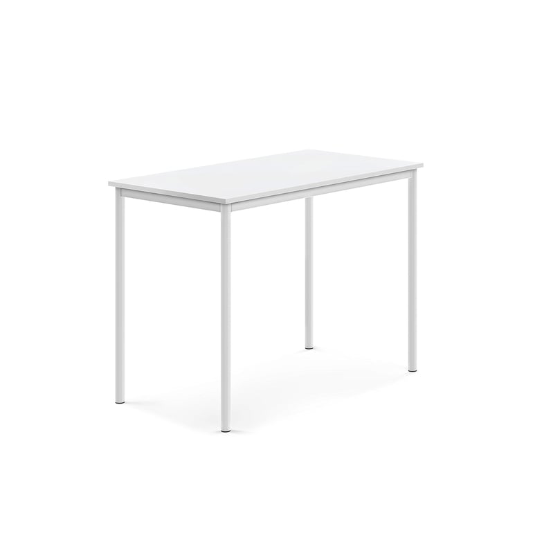 Levně Stůl SONITUS, 1200x700x900 mm, bílé nohy, HPL deska tlumící hluk, bílá