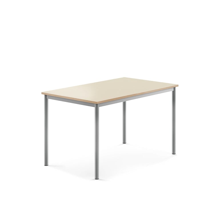 Levně Stůl SONITUS, 1200x800x720 mm, stříbrné nohy, HPL deska tlumící hluk, bříza