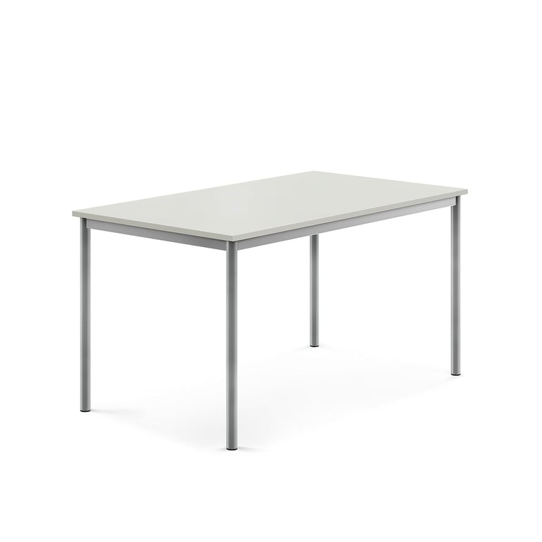 Levně Stůl SONITUS, 1400x800x720 mm, stříbrné nohy, HPL deska tlumící hluk, šedá