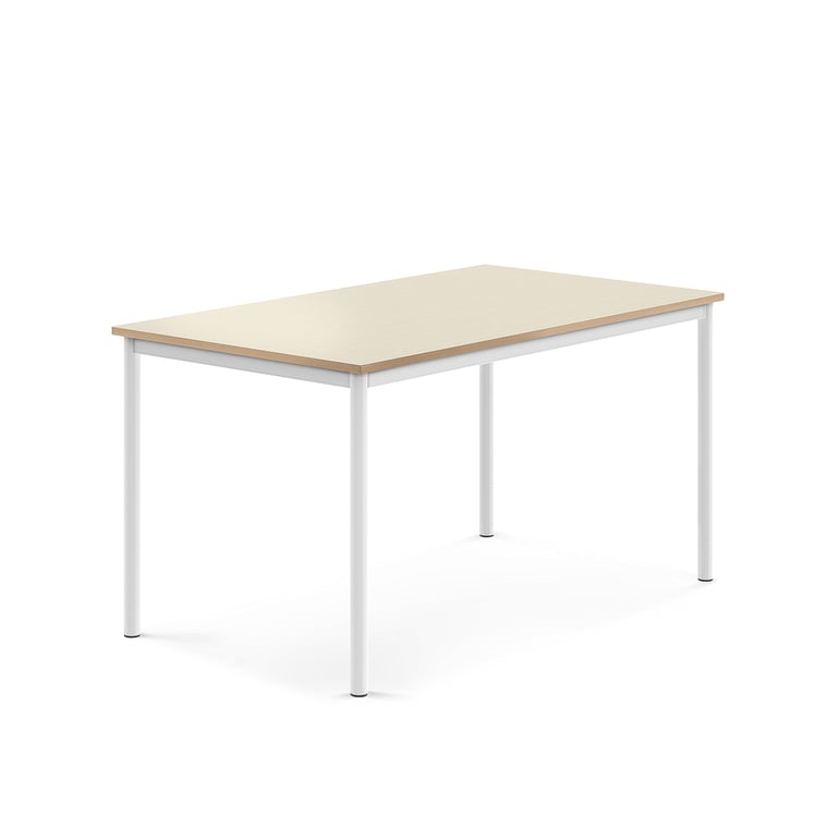 Levně Stůl SONITUS, 1400x800x720 mm, bílé nohy, HPL deska tlumící hluk, bříza