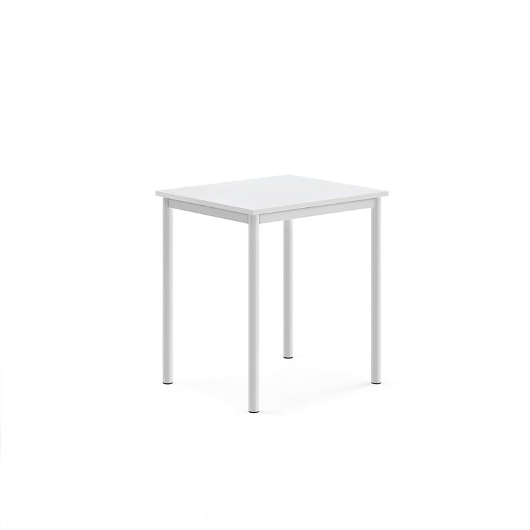Levně Stůl BORÅS, 700x600x760 mm, bílé nohy, HPL deska, bílá