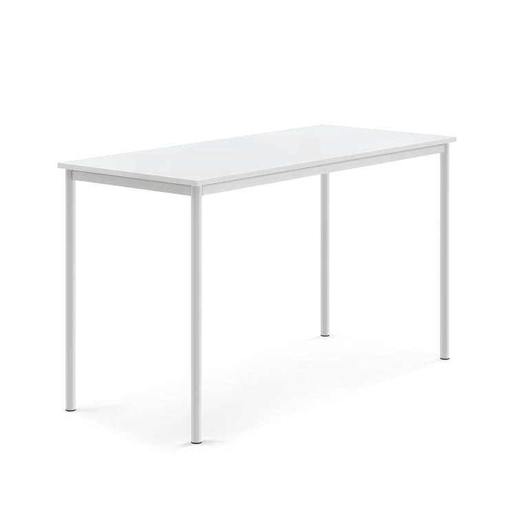 Levně Stůl SONITUS, 1600x700x900 mm, bílé nohy, HPL deska tlumící hluk, bílá