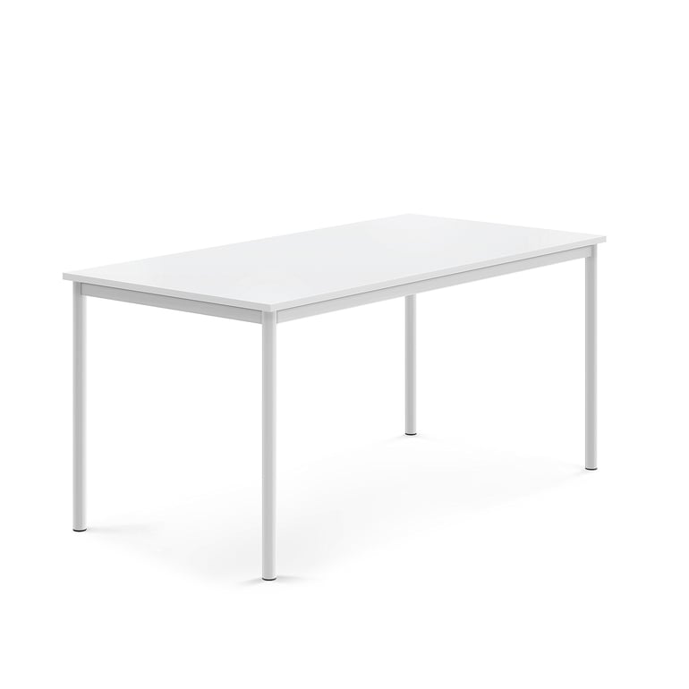 Levně Stůl SONITUS, 1600x800x720 mm, bílé nohy, HPL deska tlumící hluk, bílá