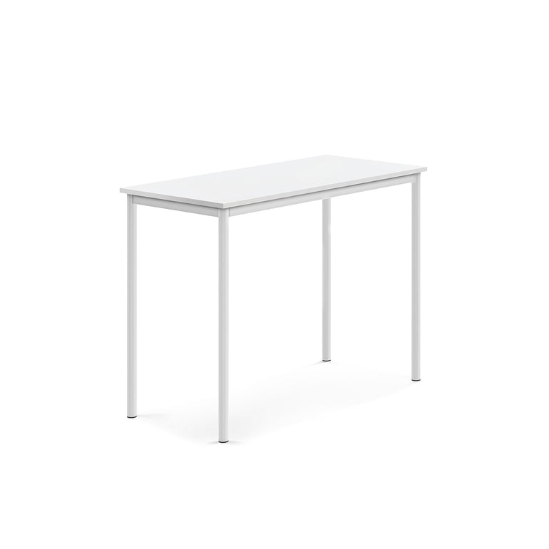 Levně Stůl BORÅS, 1200x600x900 mm, bílé nohy, HPL deska, bílá