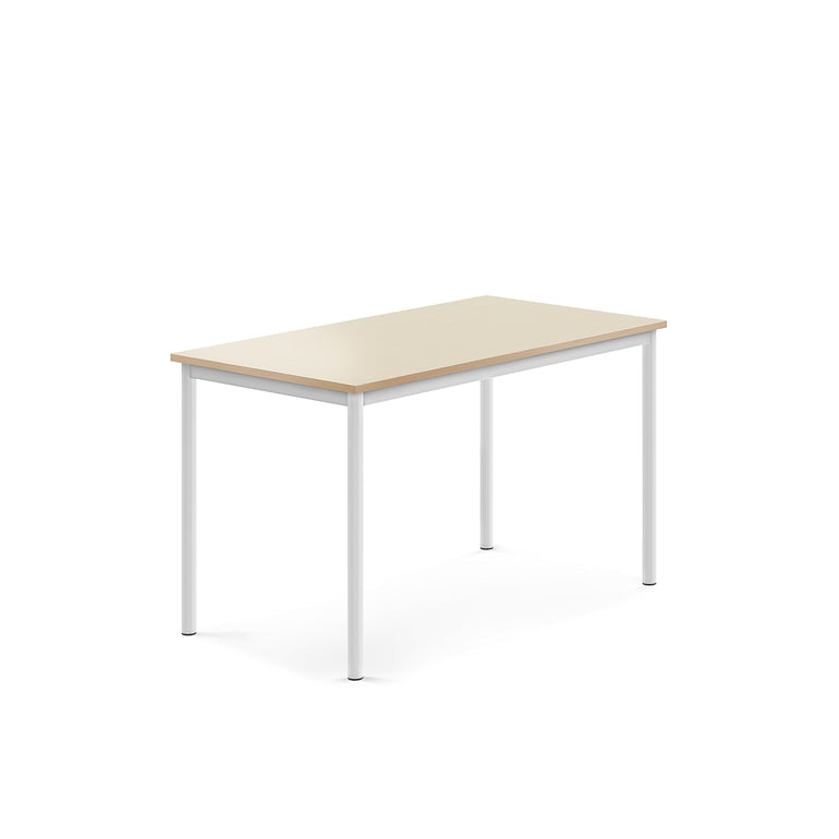 Levně Stůl BORÅS, 1200x700x720 mm, bílé nohy, HPL deska, bříza