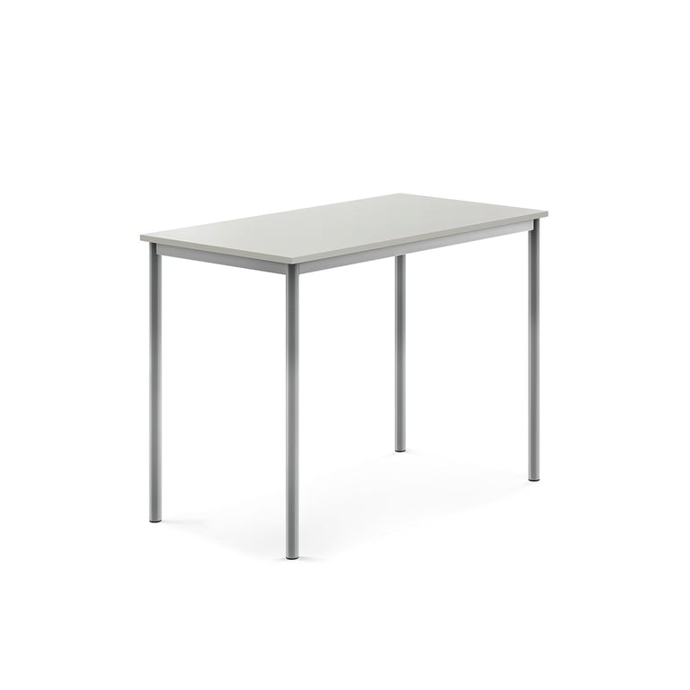Levně Stůl BORÅS, 1200x700x900 mm, stříbrné nohy, HPL deska, šedá