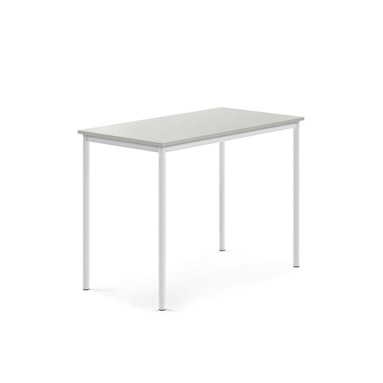 Levně Stůl BORÅS, 1200x700x900 mm, bílé nohy, HPL deska, šedá