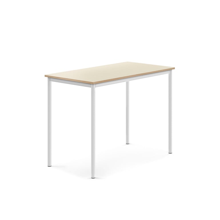 Levně Stůl BORÅS, 1200x700x900 mm, bílé nohy, HPL deska, bříza