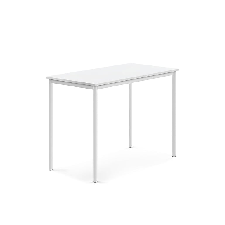 Levně Stůl BORÅS, 1200x700x900 mm, bílé nohy, HPL deska, bílá