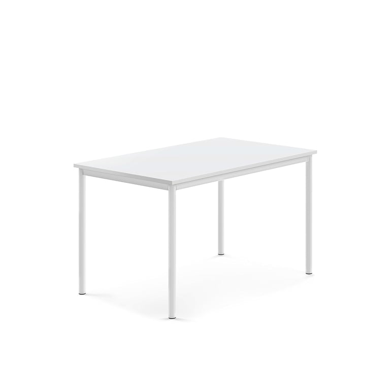 Levně Stůl BORÅS, 1200x800x720 mm, bílé nohy, HPL deska, bílá