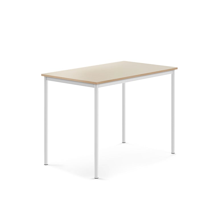 Levně Stůl BORÅS, 1200x800x900 mm, bílé nohy, HPL deska, bříza