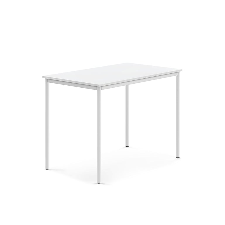 Levně Stůl BORÅS, 1200x800x900 mm, bílé nohy, HPL deska, bílá