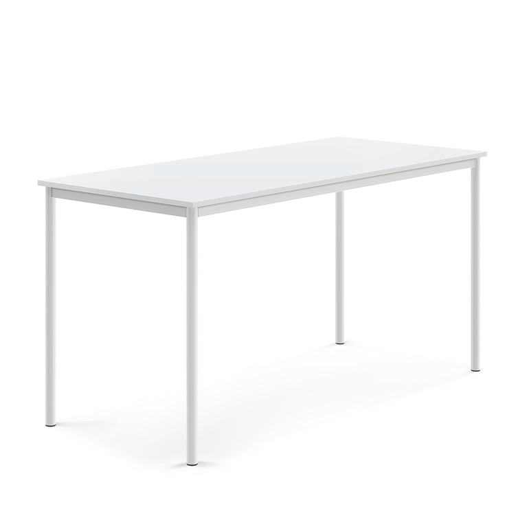 Levně Stůl SONITUS, 1800x800x900 mm, bílé nohy, HPL deska tlumící hluk, bílá