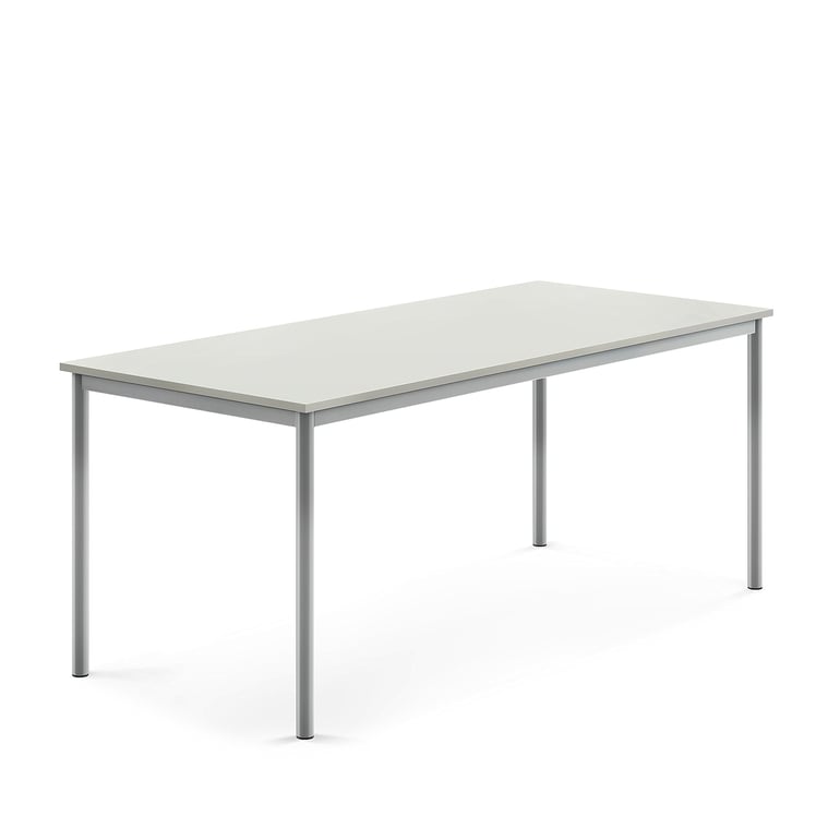 Levně Stůl SONITUS, 1800x800x720 mm, stříbrné nohy, HPL deska tlumící hluk, šedá