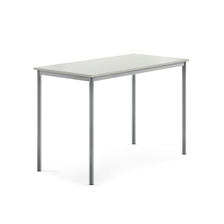 Levně Stůl BORÅS, 1400x700x900 mm, stříbrné nohy, HPL deska, šedá