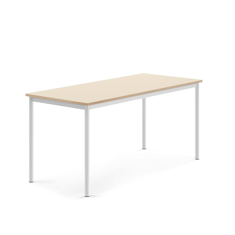 Levně Stůl BORÅS, 1600x700x720 mm, bílé nohy, HPL deska, bříza