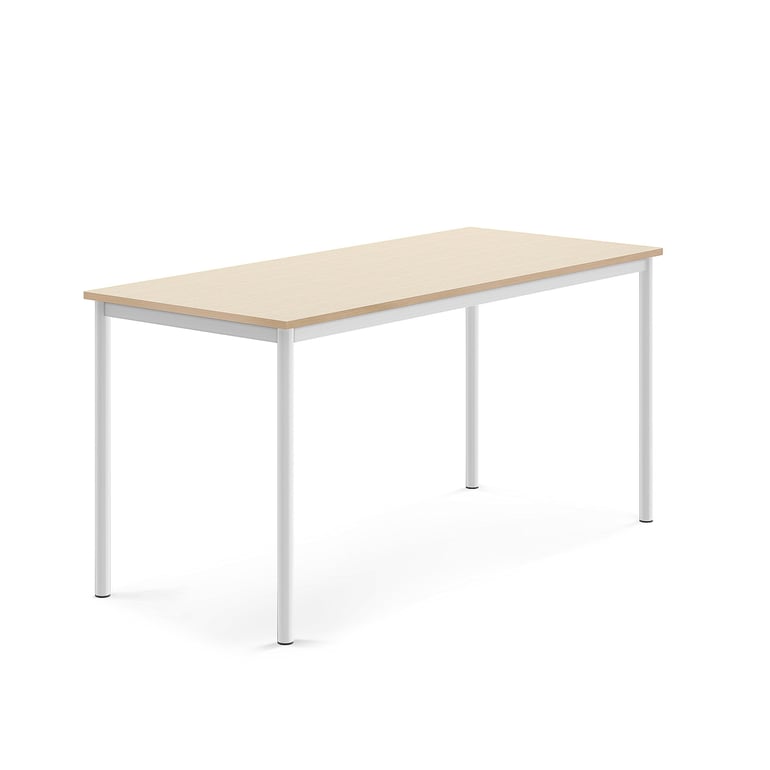 Levně Stůl BORÅS, 1600x700x760 mm, bílé nohy, HPL deska, bříza