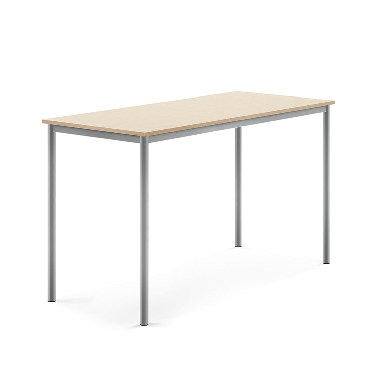 Levně Stůl BORÅS, 1600x700x900 mm, stříbrné nohy, HPL deska, bříza