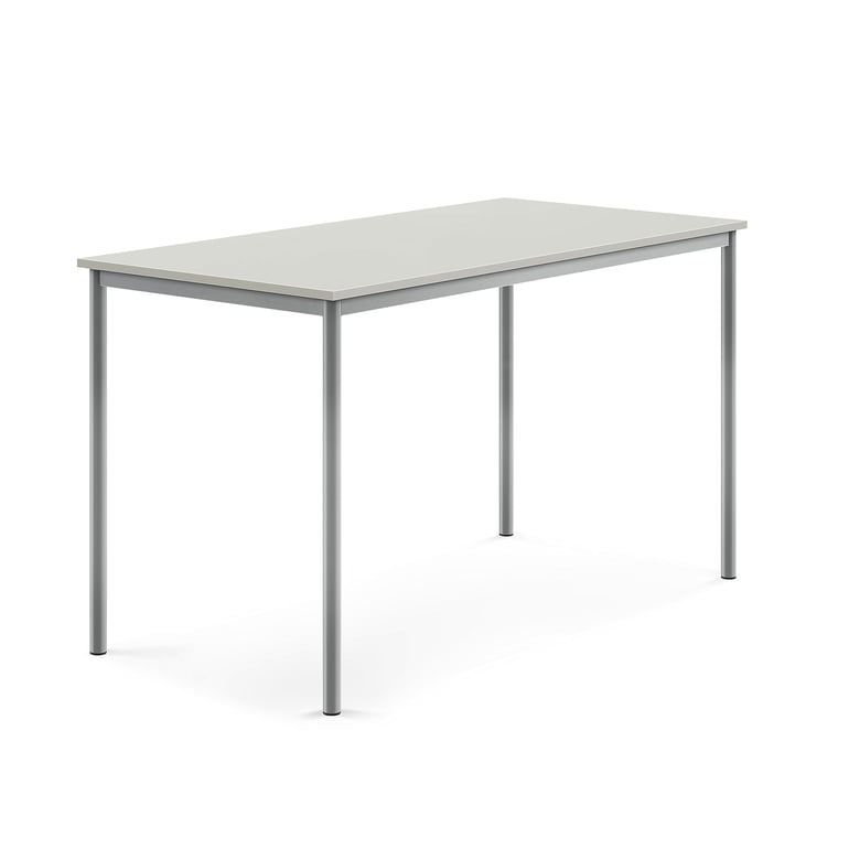 Levně Stůl BORÅS, 1600x800x900 mm, stříbrné nohy, HPL deska, šedá