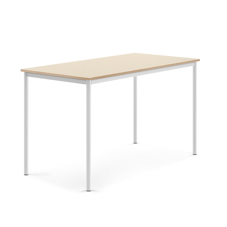 Levně Stůl BORÅS, 1600x800x900 mm, bílé nohy, HPL deska, bříza