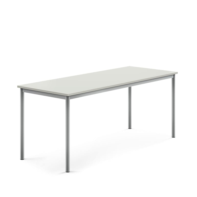 Levně Stůl BORÅS, 1800x700x720 mm, stříbrné nohy, HPL deska, šedá