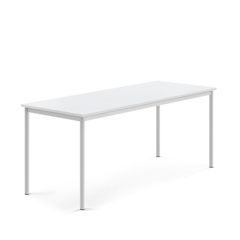 Levně Stůl BORÅS, 1800x700x720 mm, bílé nohy, HPL deska, bílá