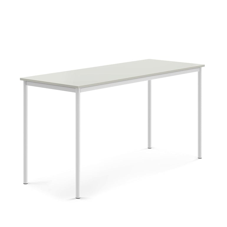 Levně Stůl BORÅS, 1800x700x900 mm, bílé nohy, HPL deska, šedá