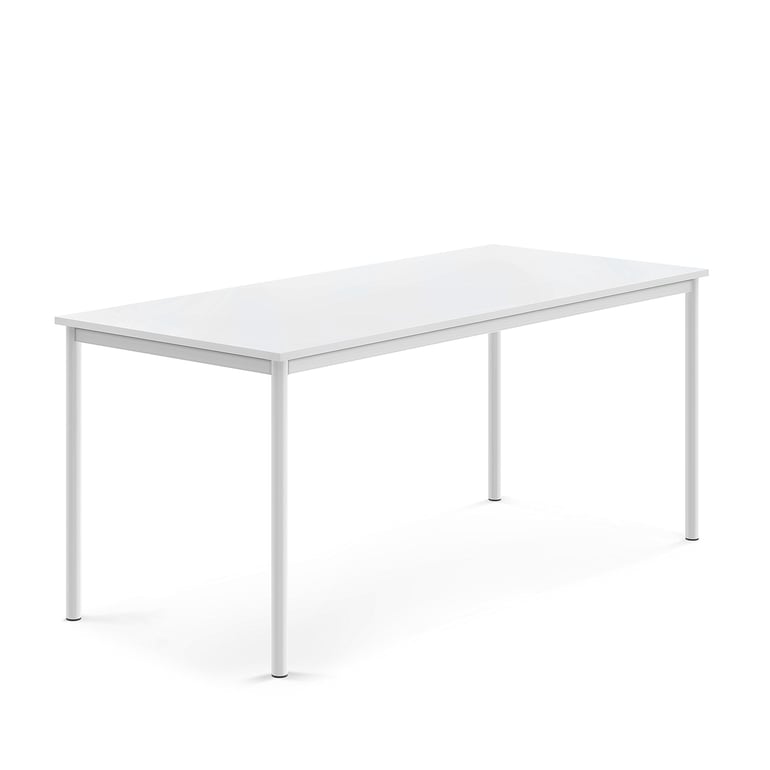 Levně Stůl BORÅS, 1800x800x760 mm, bílé nohy, HPL deska, bílá