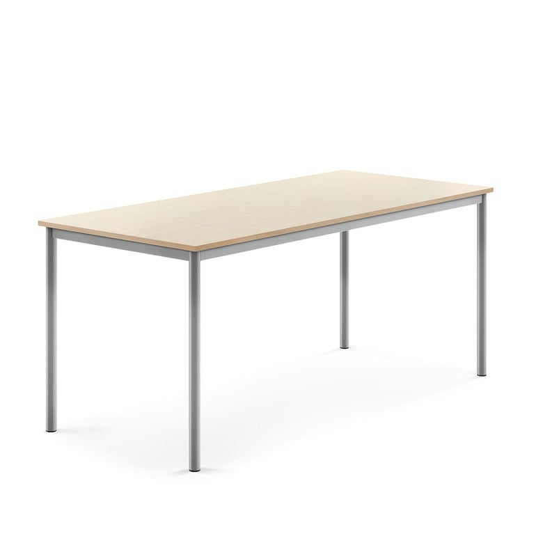 Levně Stůl BORÅS, 1800x800x760 mm, stříbrné nohy, HPL deska, bříza