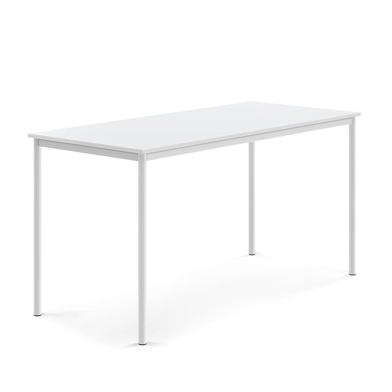 Levně Stůl BORÅS, 1800x800x900 mm, bílé nohy, HPL deska, bílá