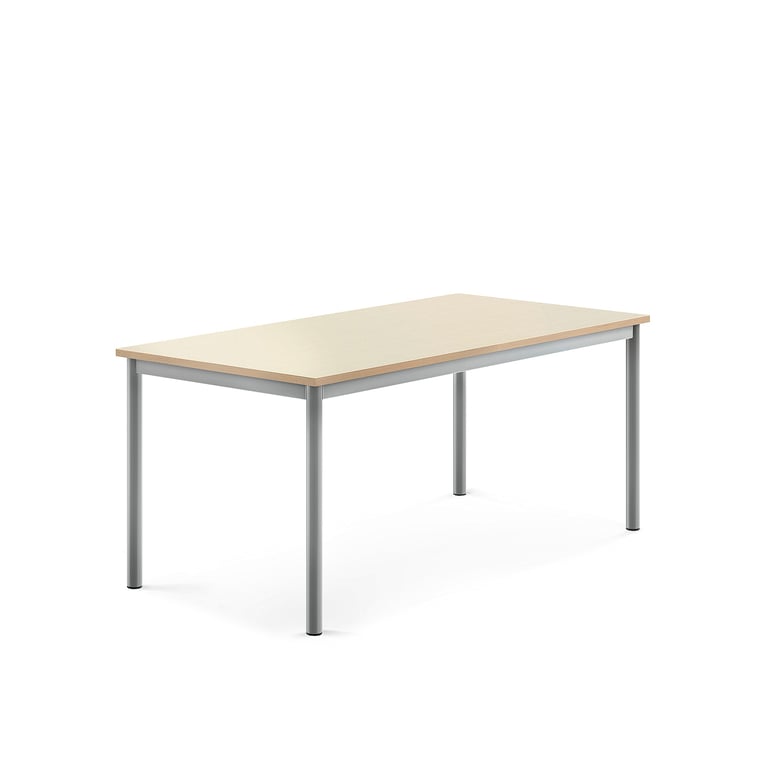 Levně Stůl BORÅS, 1400x700x600 mm, stříbrné nohy, HPL deska, bříza