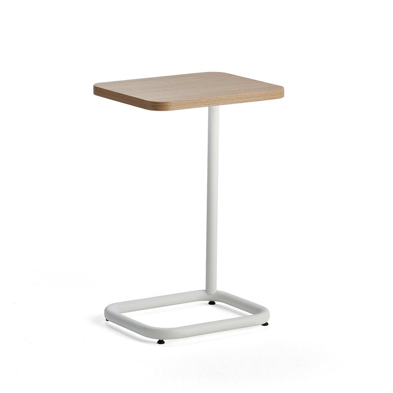 Levně Stolek na notebook STANDBY, 425x350x647 mm, bílý, deska dub